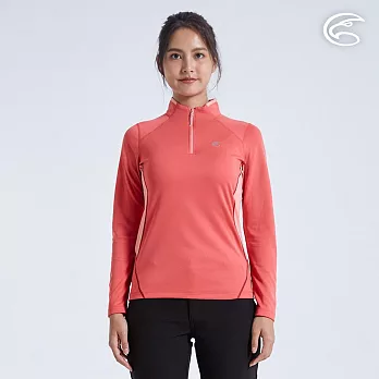 ADISI 女半門襟抗靜電紗透氣快乾長袖上衣AL2321040 (S-2XL) 保暖 吸濕 速乾 輕量 柔軟 S 洋紅