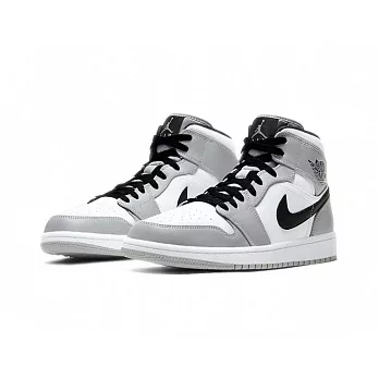 Air Jordan 1 Mid Light Smoke Grey 煙灰 黑勾 高筒鞋 554724-092 US7 煙灰