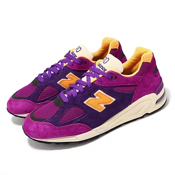 New Balance 休閒鞋 990 V2 男鞋 紫 黃 美製 麂皮 網眼 拼接 經典 NB M990PY2-D