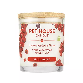 美國 PET HOUSE 室內除臭寵物香氛蠟燭 木蓋255g-紅醋栗