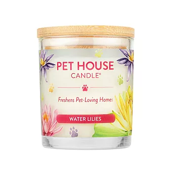 美國 PET HOUSE 室內除臭寵物香氛蠟燭 木蓋255g-睡蓮