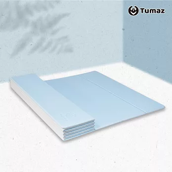 【Tumaz月熊健身】6mm TPE雙色12折折疊瑜珈墊   富士藍