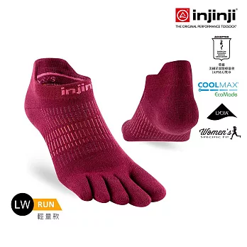 injinji 女 Run輕量吸排五趾隱形襪NX M-L 紅甜菜根