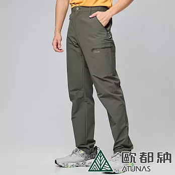 【ATUNAS 歐都納】男款CORDURA耐磨長褲A1PAEE01M/舒適/彈性/防潑水 L 深橄綠
