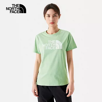 The North Face W FOUNDATION LOGO S/S TEE - AP 女短袖上衣-綠-NF0A89QUI0G L 綠色