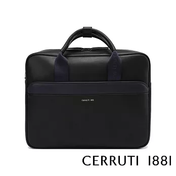 【Cerruti 1881】限量2折 義大利頂級小牛皮公事包/斜背包 全新專櫃展示品(黑色 CECA04657M)