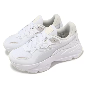 Puma 休閒鞋 Orkid II Pure Luxe Wns 女鞋 白 灰 厚底 增高 皮革 運動鞋 39600801