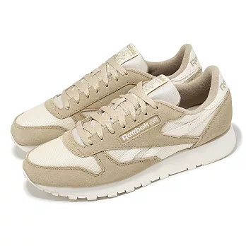 Reebok 休閒鞋 Classic Leather 男鞋 女鞋 米白 卡其 緩衝 復古 皮革 情侶鞋 100075002