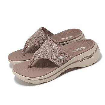 Skechers 涼拖鞋 Go Walk Arch Fit Sandal-Spellbound 女鞋 卡其 人字拖 140803TPE