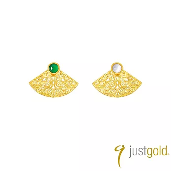 【Just Gold 鎮金店】扇念系列 黃金耳環