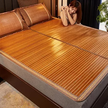 涼夏活動 双面磨光竹藤蓆雙人床墊(床墊/竹蓆涼蓆/空調席/學生床蓆/藤蓆/涼蓆)  竹蓆雙人床墊150cm*195cm*5c