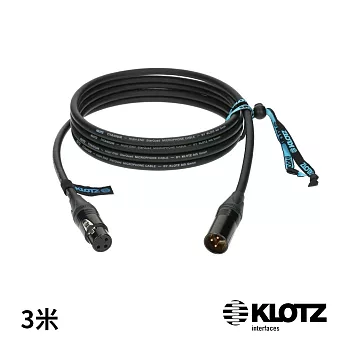 【KLOTZ】TITANIUM 麥克風線 3米 黑 (XLR公 - XLR母) Neutrik® 公司貨