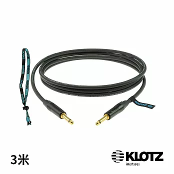 【KLOTZ】TITANIUM 樂器導線 3米 黑 (6.3mm - 6.3mm) Neutrik® 公司貨