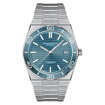 SPECHT&SOHNE 施沛索恩 SP0015 PRX款 帶日期 立體格紋 夜光機械錶 男錶女錶對錶送禮 湖藍鋼