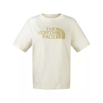 The North Face W FLOCKING LOGO SS TEE - AP 女短袖上衣-米白-NF0A88GEQLI L 白色