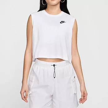 NIKE AS W NSW CLUB CRP SL TEE 女無袖短版上衣-白-FV5506100 XS 白色