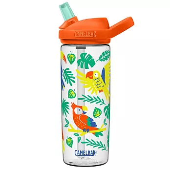 【美國 CamelBak】全新系列/原廠正貨600ml eddy+兒童吸管運動水瓶RENEW- 熱帶鳥群