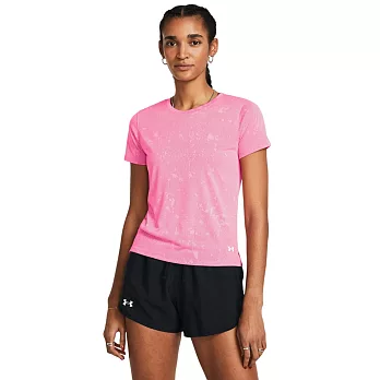 Under Armour 女 Streaker Splatter 短T-Shirt-粉-1382435-682 L 粉紅色