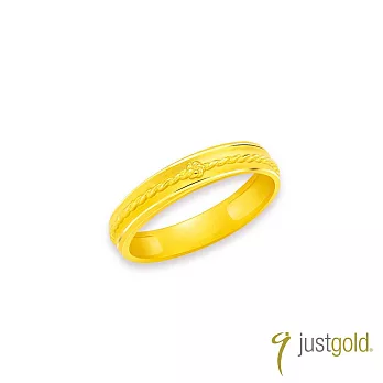 【Just Gold 鎮金店】予愛.結緣 黃金對戒(寬版-男戒)港圍 21 黃金