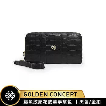 ★送原廠好禮★Golden Concept Croco Embossed 鱷魚皮壓紋 皮革手拿包/長夾