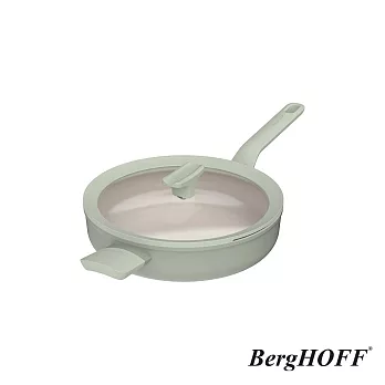 【BergHOFF貝高福】Balance單柄附耳含蓋平底鍋26cm(BHBL-F26H-SA) 鼠尾草綠