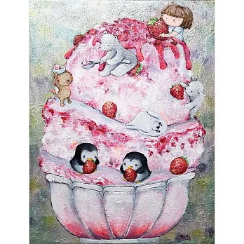 【玲廊滿藝】袁夢-草莓牛奶冰   Strawberry Milky Shaved Ice35x27cm