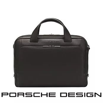 【Porsche Design 保時捷】限量3折 德國頂級小牛皮旅行公事包 全新專櫃展示品 (黑色 OLE1500)