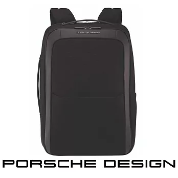 【Porsche Design 保時捷】限量3折 德國頂級小牛皮旅行後背包 全新專櫃展示品 (黑色 ONY1604)