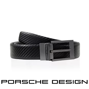 【Porsche Design 保時捷】限量3折 德國頂級小牛皮皮帶 全新專櫃展示品 (黑色 FU5038)