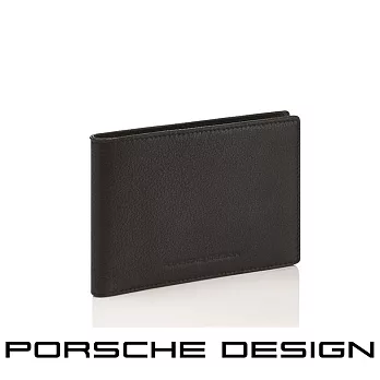 【Porsche Design 保時捷】限量3折 德國頂級小牛皮4卡零錢袋皮夾 全新專櫃展示品 (黑色 OSO9903)