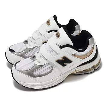 New Balance 休閒鞋 2002R 中童 寬楦 黑 白 魔鬼氈 小朋友 千禧跑鞋 NB PV2002PS-W