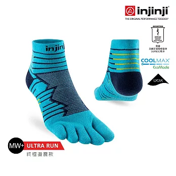 injinji Ultra Run終極系列五趾短襪 L 太平洋藍