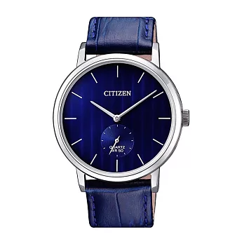 Citizen 星辰 BE9170-05L 紳士質感 商務經典 都會時尚 簡約無字 真皮錶帶 銀藍 手錶