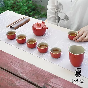 【陸寶LOHAS】稱心如意茶組 一壺一海六杯 伴手好禮 誠摯祝福  富貴紅