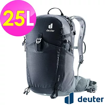 【deuter 德國】TRAIL 25L 輕量拔熱透氣背包3440524- 黑