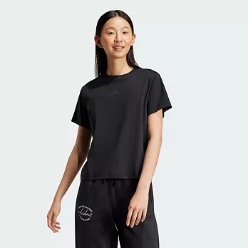 ADIDAS W BLUV Q3 TEE 女短袖上衣-黑-IY1463 XS 黑色