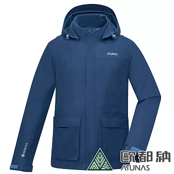 【ATUNAS 歐都納】男女款GORE-TEX防水防風+保暖羽絨二件式外套A1GT2303N- XL 午夜藍