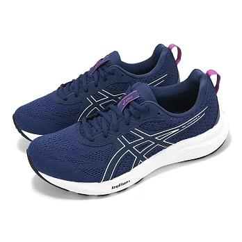 Asics 慢跑鞋 GEL-Contend 9 D 女鞋 寬楦 藍 紫 緩衝 支撐 運動鞋 亞瑟士 1012B678400 24.5cm NAVY/WHITE