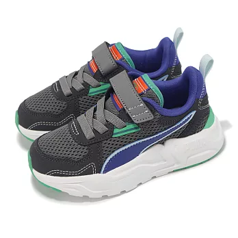 Puma 慢跑鞋 Trinity Lite RBS II AC+PS 中童 黑藍 魔鬼氈 拼接 小朋友 運動鞋 39800302