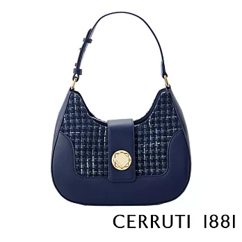 【Cerruti 1881】限量2折 義大利頂級女用手拿包肩背包 全新專櫃展示品(深藍色 CEBA06004P)