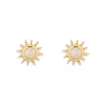 Pura Vida 美國手工 MOONSTONE SUNRAY 金色月光石太陽光耳環  月亮石太陽光
