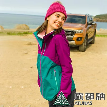 【ATUNAS 歐都納】樂遊休閒GORE-TEX 2L單件式外套A1GT2003W- XL 紫/湖藍