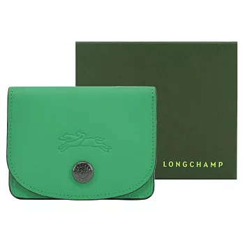 LONGCHAMP LE PLIAGE XTRA系列牛皮翻蓋名片夾 草綠