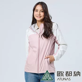 【ATUNAS 歐都納】女款石墨烯微暖輕量連帽外套A1GA2316W- XL 沙漠粉