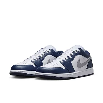 NIKE AIR JORDAN 1 LOW 男籃球鞋-白藍-553558141 US7 白色