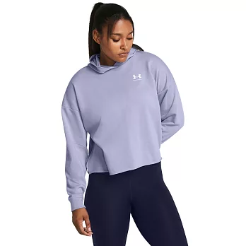 Under Armour 女 Rival Terry OS 連帽長袖套頭衫-1382736-539 XS 紫色