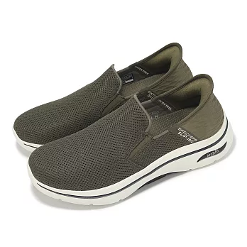 Skechers 健走鞋 Go Walk Arch Fit 2 Slip-Ins 男鞋 綠 回彈 套入 216600OLV