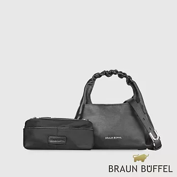 【BRAUN BUFFEL 德國小金牛】台灣總代理 薇拉-A 附背帶小肩包-黑色/BF850-51-BK