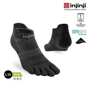 injinji Run輕量吸排五趾隱形襪NX L 黑色