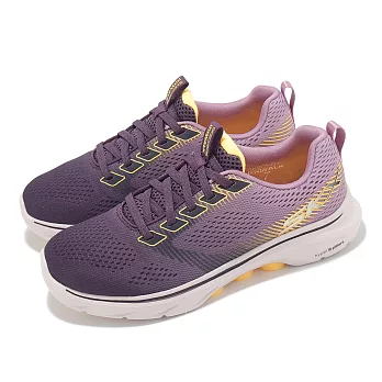 Skechers 休閒鞋 Go Walk 7-Hailey 女鞋 紫 橘 雙密度 緩衝 支撐 健走鞋 125251PLUM